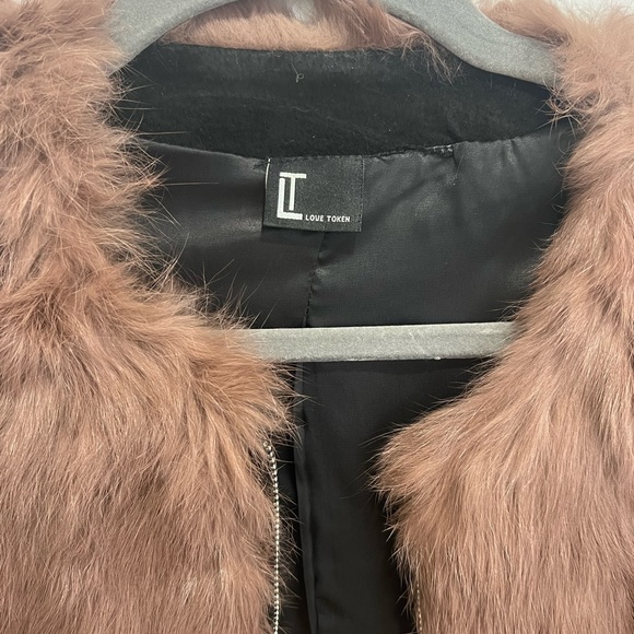 Womens love token real rabbit fur jacket - Picture 3 of 5